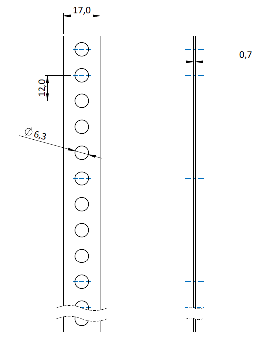 MARROY páska fixačná dierovaná rollFIXX GBS-17CE1 x 0,7 x 10m pozink, MRY936017110, 8585053367628, spojovací a upevňovací materiál, dierovaná páska, dierované pásky, dierovaný pás, fixačný pás, upevňovacia páska, zavetrávací pás, rozmery