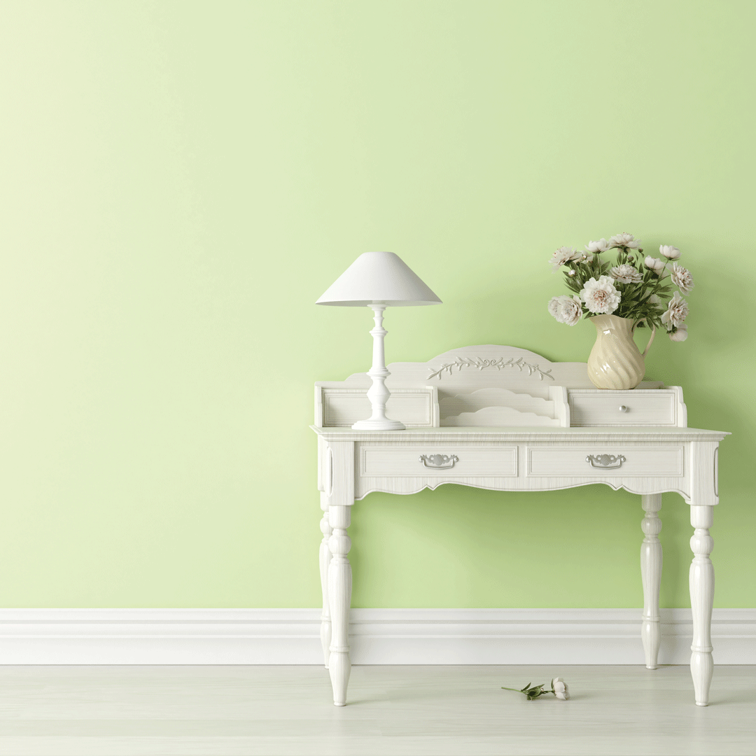 MUREXIN farba interiérová Mattlatex LX 5000, latexová farba do interiéru, konečný výsledok, interiérová farba, zelená stena