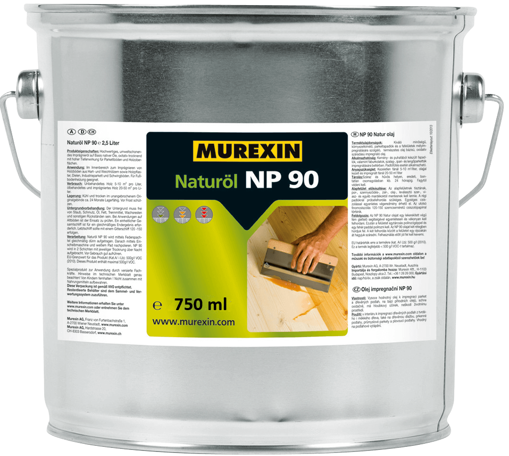 MUREXIN olej prírodný NP 90, natur (750 ml) 9002689305552 30555 MRX0030555 materiály pre podlahy shopaquatica.com