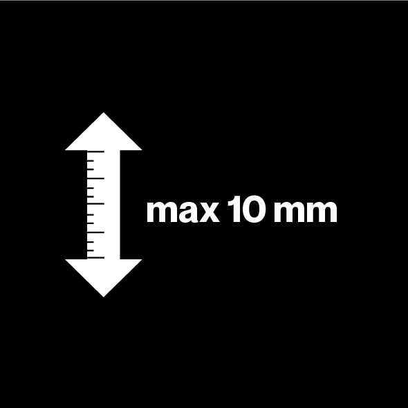 MUREXIN, Maximálna hrúbka vrstvy lepidla, 10 mm
