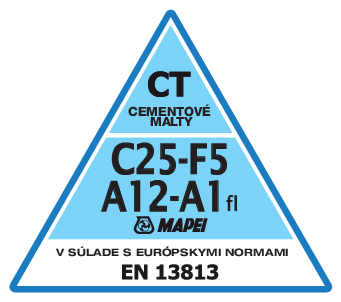 Mapei norma EN 13813 cementové malty C25-F5-A12-A1FL shopaquatica.com