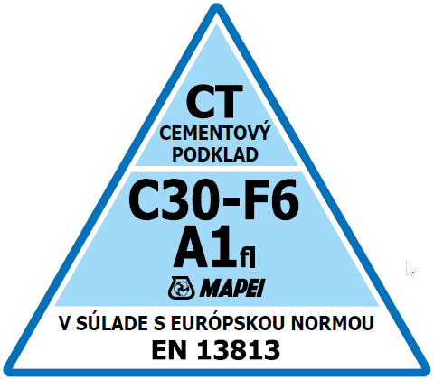 Mapei, norma EN 13813, cementové malty, CT-C30-F6-A1fl