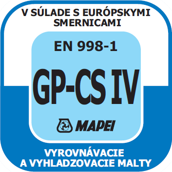 norma EN 998-1, GP-CS IV, vyrovnávacie a vyhladzovacie malty