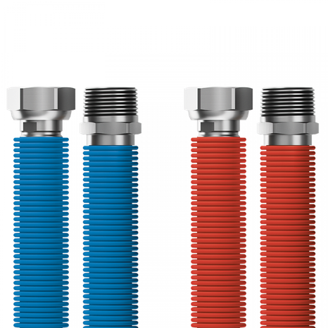 MERABELL set 2ks hadica voda rozťahovacia modrá a červená Aqua Flexi R1/2"- G1/2" - 300/600 mm